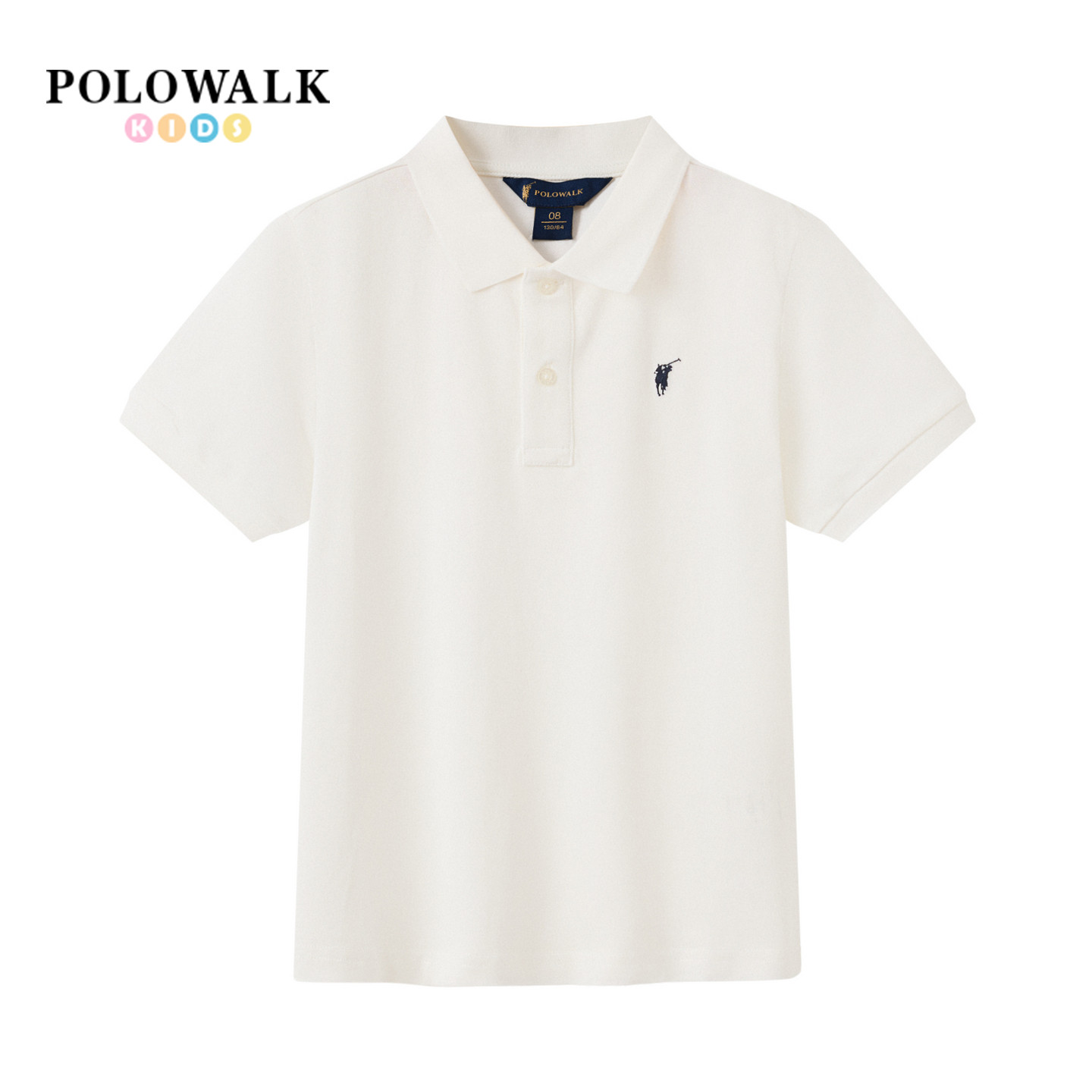 POLOWALK童装男童白色短袖polo衫图片