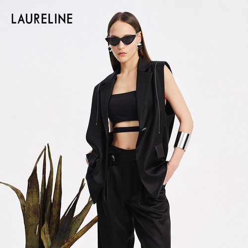 LAURELINE/洛瑞琳潮流马甲夏季新款中性酷帅洋气别致上衣女