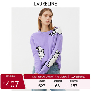 新款 春季 动物图案减龄高级感上衣 洛瑞琳绵羊毛100%毛衫 LAURELINE