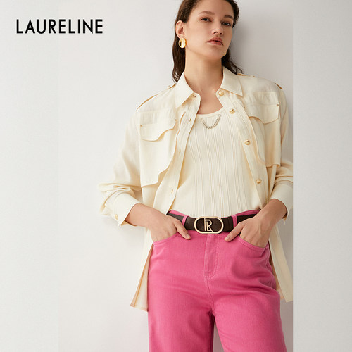 LAURELINE/洛瑞琳年夏季新款百搭简约衬衫女气质优雅上衣女