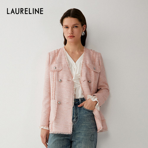 LAURELINE/洛瑞琳秋冬新款西装小香风气质外套女粗花呢上衣