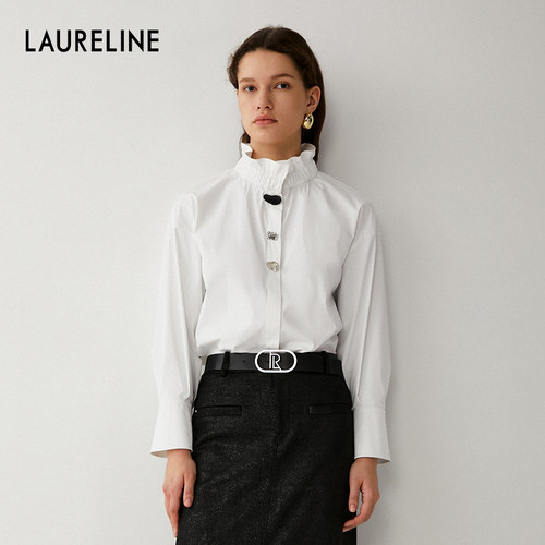 LAURELINE/洛瑞琳年新款百搭简约白衬衫日常通勤气质上衣女