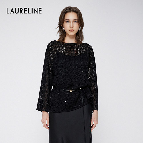 LAURELINE/洛瑞琳上衣2025年夏季新款气质显瘦洋气镂空罩衫女