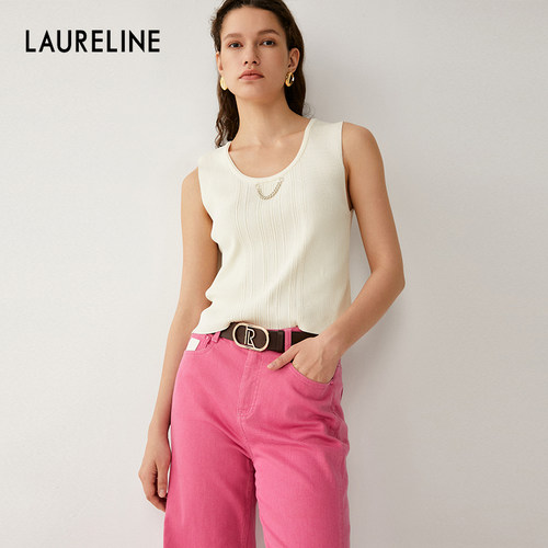 LAURELINE/洛瑞琳年秋季新款百搭背心毛衣女优雅简约上衣女