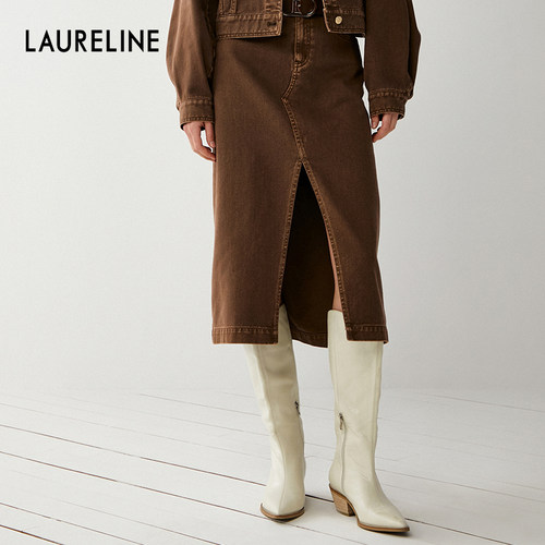 LAURELINE/洛瑞琳年秋季新款深色百搭简约半身裙女优雅裙子女