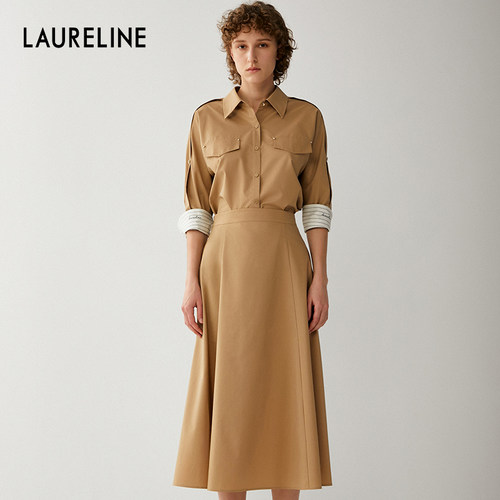 LAURELINE/洛瑞琳年秋季新款简约日常温柔连衣裙女气质长裙