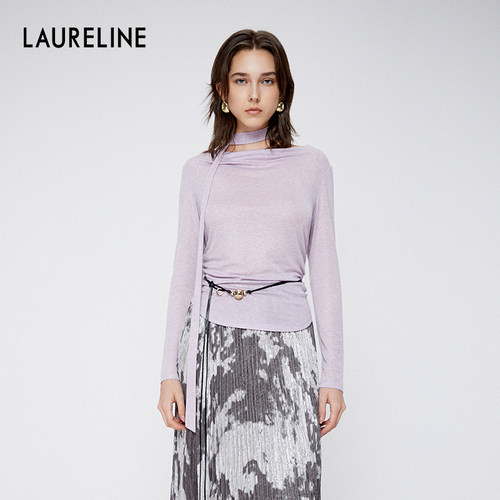 LAURELINE/洛瑞琳上衣2025年春季新款设计感修身显瘦高级T恤女
