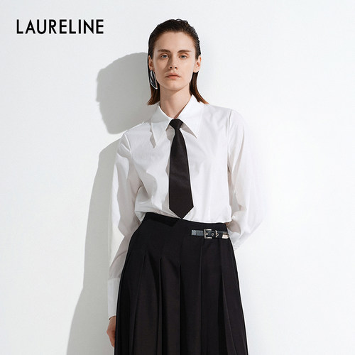 LAURELINE/洛瑞琳2025年秋季新款高级感优雅长袖衬衫通勤气质衬衫