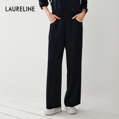 LAURELINE/洛瑞琳年秋季新款简约百搭直筒裤休闲日常阔腿裤子