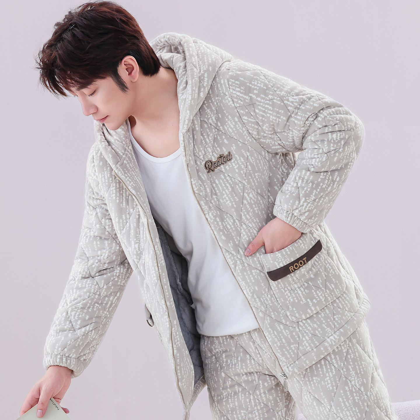 睡衣男秋冬季2025新款三层加厚加绒珊瑚绒法兰绒夹棉套装家居服冬,女士内衣/男士内衣/家居服,睡衣/家居服套装,淘宝优惠券,粉丝福利购,淘宝优惠卷