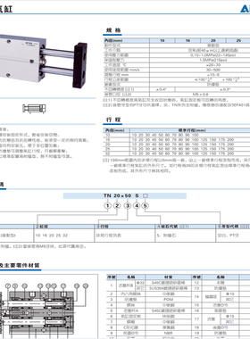 亚德客气缸TN16X10S/TDA20X30S*TN25X50S/TN32X100S/TN10X25S-40S
