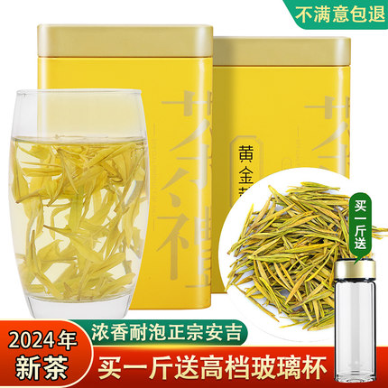 2025新茶安吉白茶黄金芽茶叶明前特级250g罐装散装正宗高档黄金牙