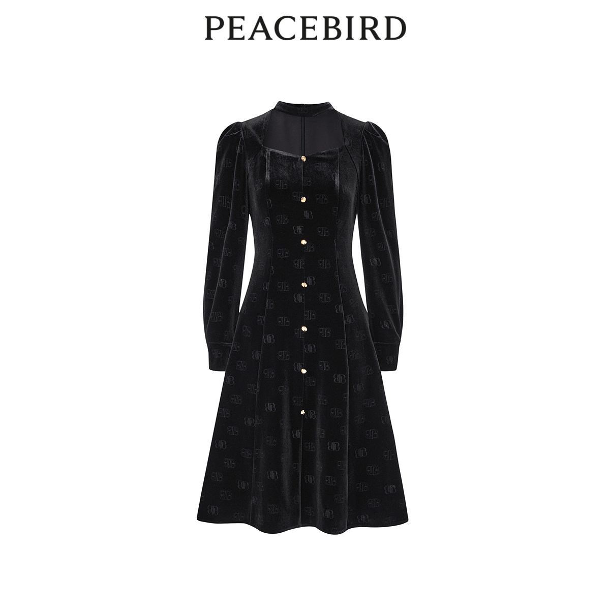 太平鸟女装2024春季新款优雅丝绒连衣裙A1FAD4545,女装/女士精品,连衣裙,淘宝优惠券,粉丝福利购,淘宝优惠卷