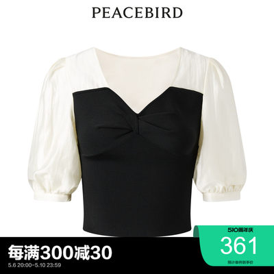 商场同款PEACEBIRD/太平鸟拼接