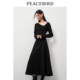 休闲抽褶连衣裙小黑裙A字版 型 太平鸟女装 时尚 断码 清仓