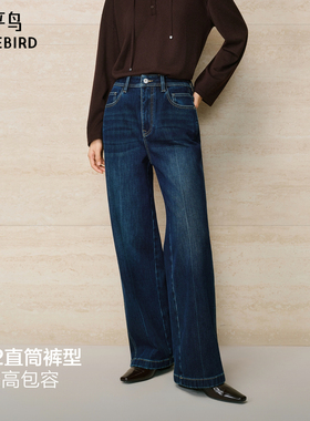 【商场同款】太平鸟2025年冬季新款宽松阔腿直筒牛仔裤A1HAF4469