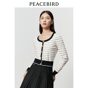 A1EED4140 气质简约圆领小香风线套衫 太平鸟女装 冬季