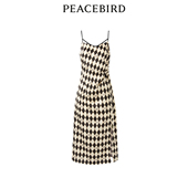 太平鸟女装 背心裙A1FAD3401 格纹吊带裙中长款 秋季 品质时尚