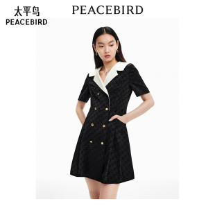 连衣裙A1FAE2488 撞色西装 太平鸟女装 秋季