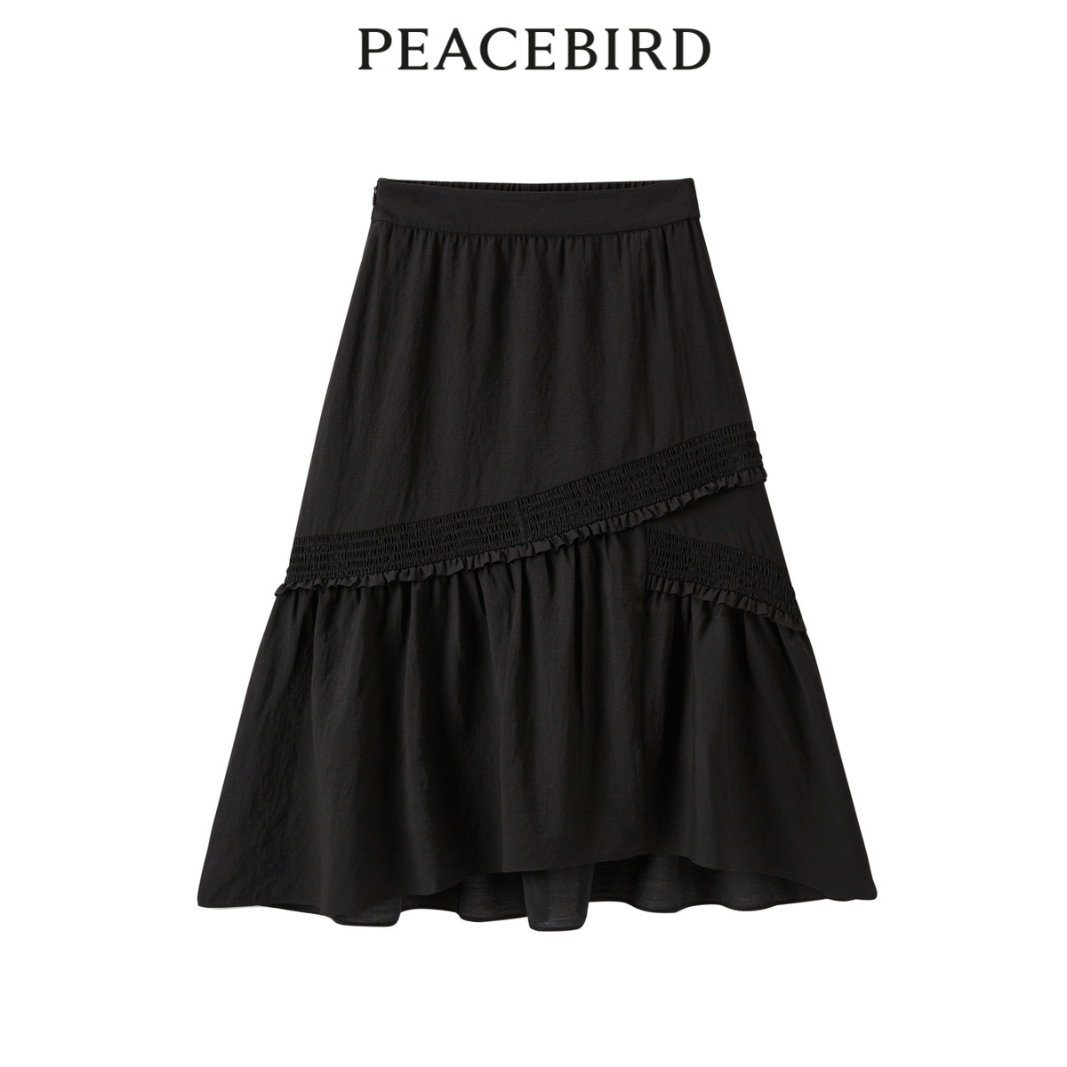 太平鸟女装年秋季抽皱长裙A1GFD2C01