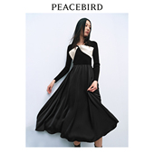 太平鸟女装 年春氛围感蝴蝶结高腰连衣裙A1FAE1248