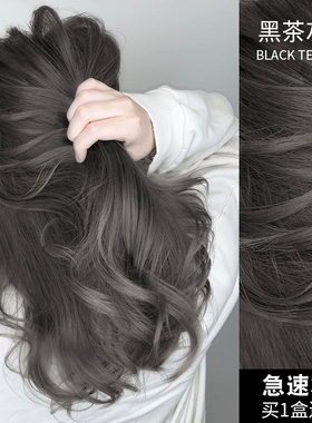 黑茶灰色染发剂2024流行色显白自己在家染发泡泡植物纯膏女男