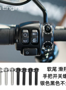 哈雷螺丝黑色银色不锈车开关总成软尾旅行滑翔街霸突破者肥仔