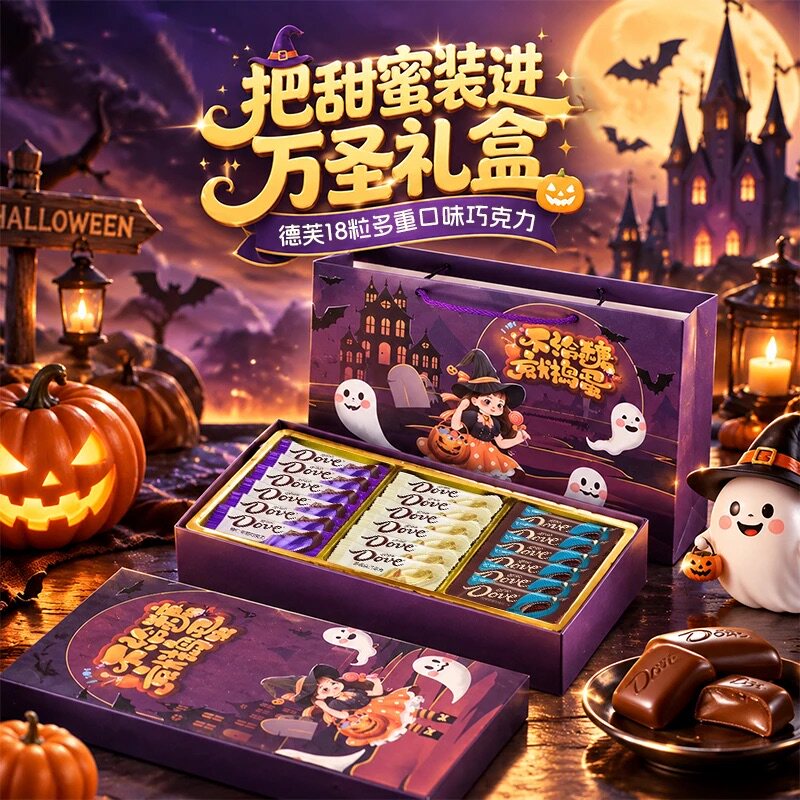 【万圣节礼物】德芙巧克力18粒混合口味礼盒捣蛋整蛊送小朋友礼物