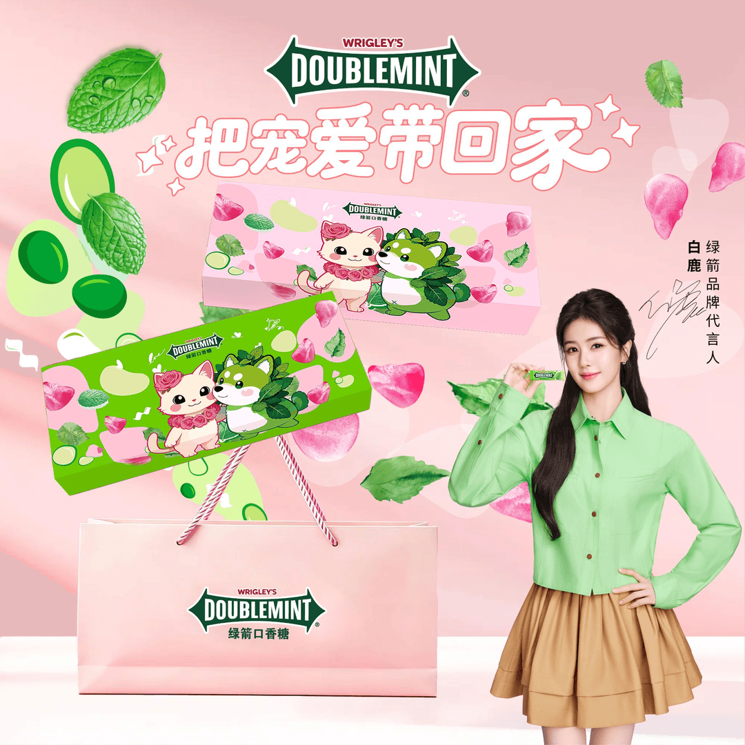 绿箭抽抽盒白鹿周边礼盒礼物赠白鹿明信片菠萝手机支架送女友送礼