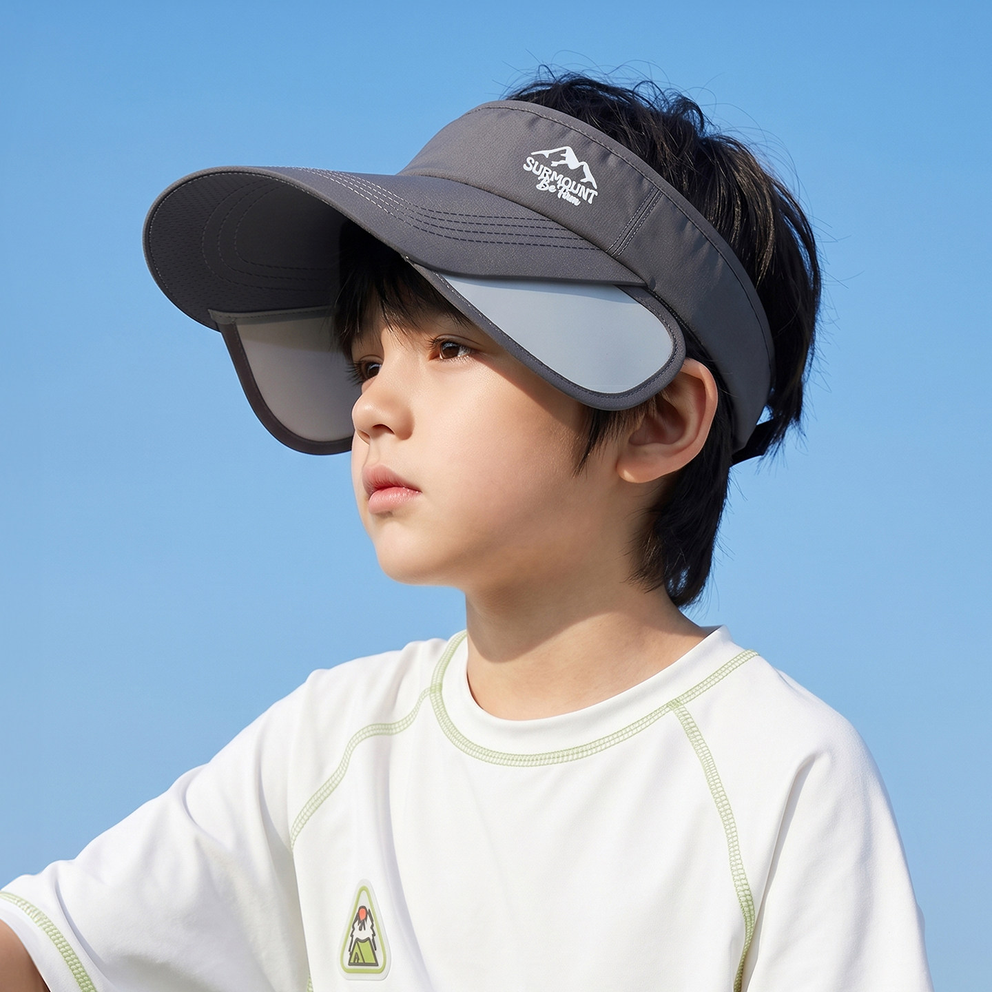 中大童防晒帽夏季青少年帽子初高中学生儿童遮阳帽男童空顶帽女童
