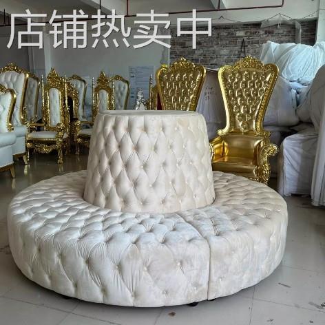 厂家直销酒店大堂休闲沙发户外婚庆宴会沙发圆形拉扣婚纱店沙发