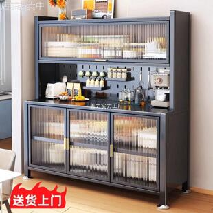 餐边柜不锈钢橱柜边柜一体碗柜厨房农村收纳好物轻奢感餐边柜