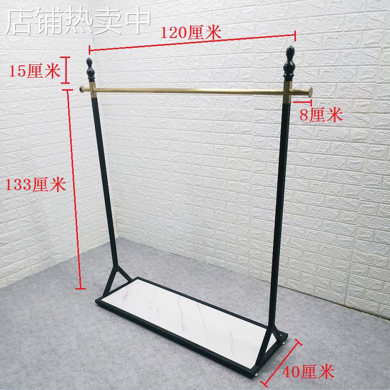 服装店货架展示架落地中岛架单杆龙门架子衣服架黑色单杠钛金挂杆