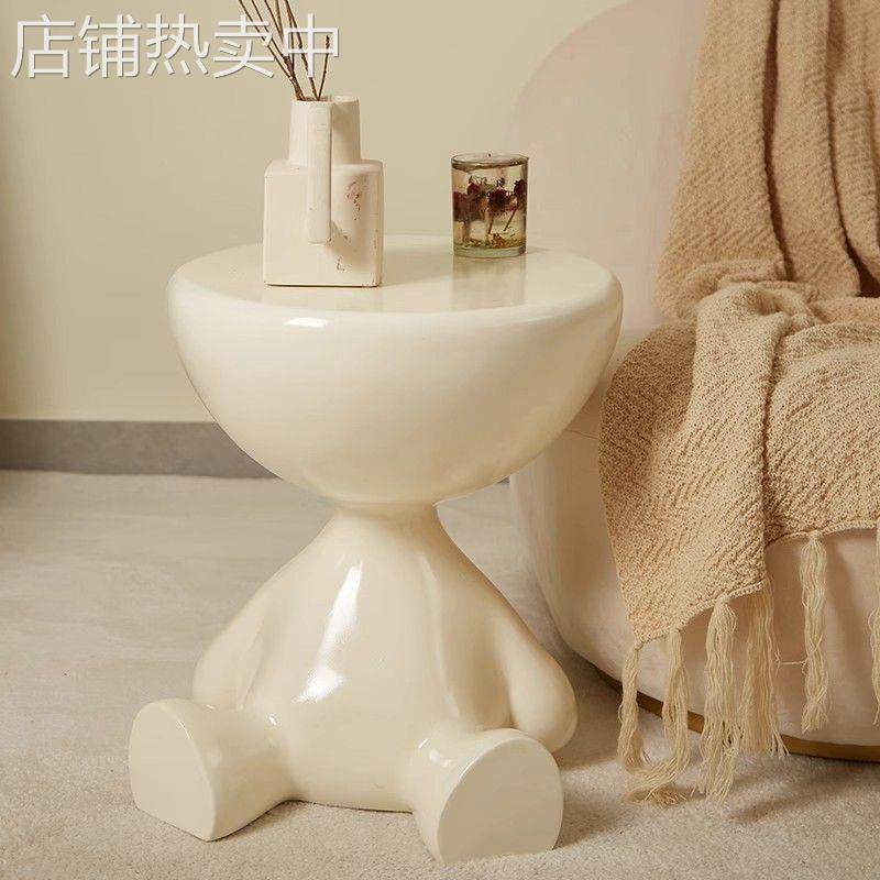 奶油落地摆件沙发客厅茶几简约床头柜卧室床边小型置物架家用凳子,家居饰品,落地摆件,淘宝优惠券,粉丝福利购,淘宝优惠卷