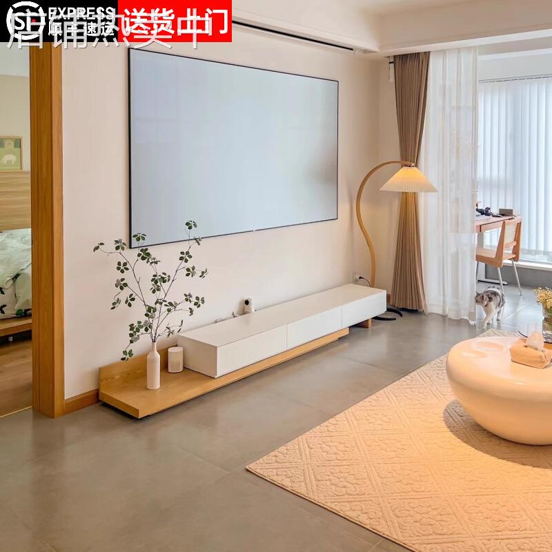 简约伸缩电视柜茶几组合现代轻奢小户型客厅家用落地电视机柜地柜