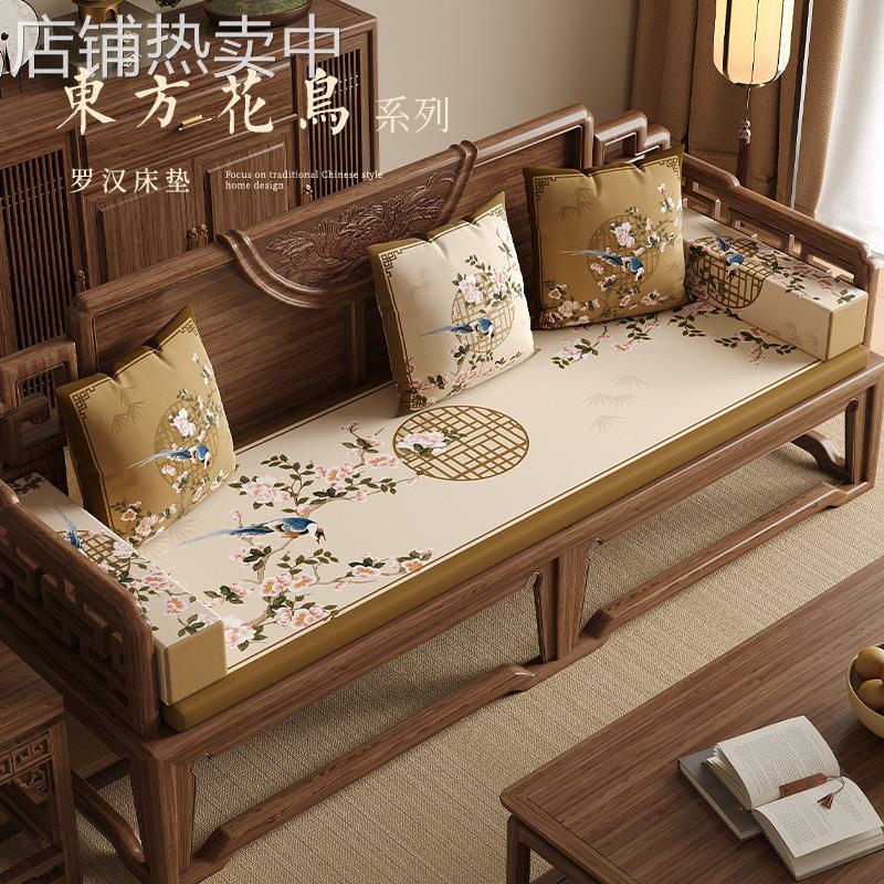 xyt新中式棕色沙发垫红木家具坐垫科技布实木椅子垫罗汉床垫海绵