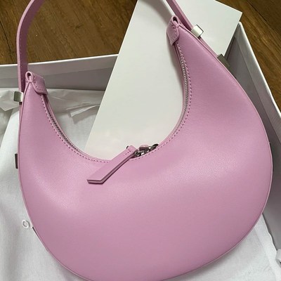 韩国osoi新款mini toni 小号小众牛皮月牙包R腋下包金属扣小圆包