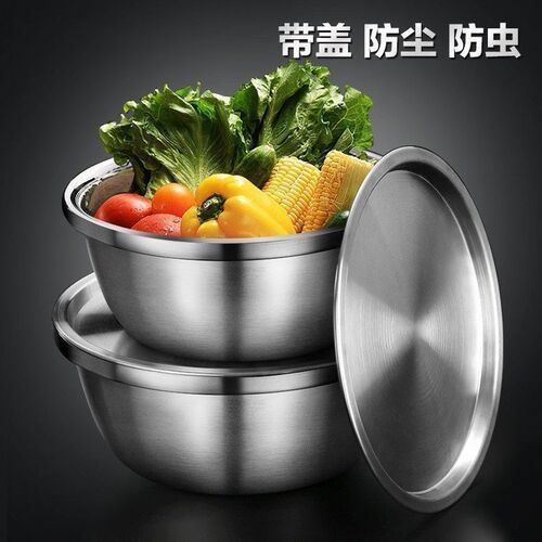 【清仓中】特厚不锈钢盆带盖装油盆家用油缸厨房油罐汤.盆料理盆