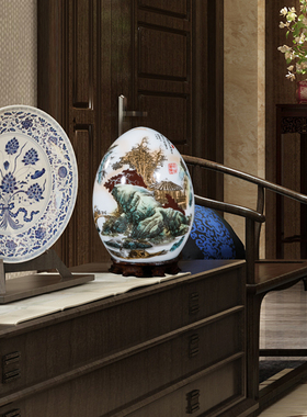 景德镇陶瓷器福蛋电视柜摆件客厅装饰品创意家S居酒柜工艺摆设小