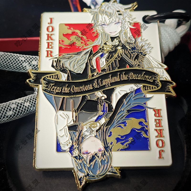 明日方舟双狼扑克牌金属徽章荒芜拉普兰德&缄P默德克萨斯吃谷联盟