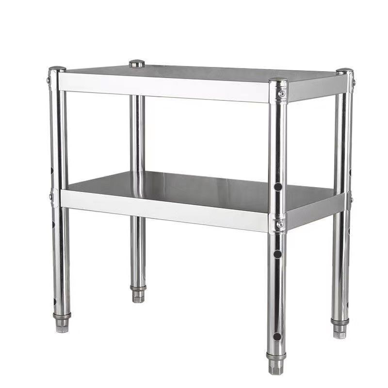 304不锈钢置物架50高双层台面微波炉烤箱架桌P面收纳整理2层小架