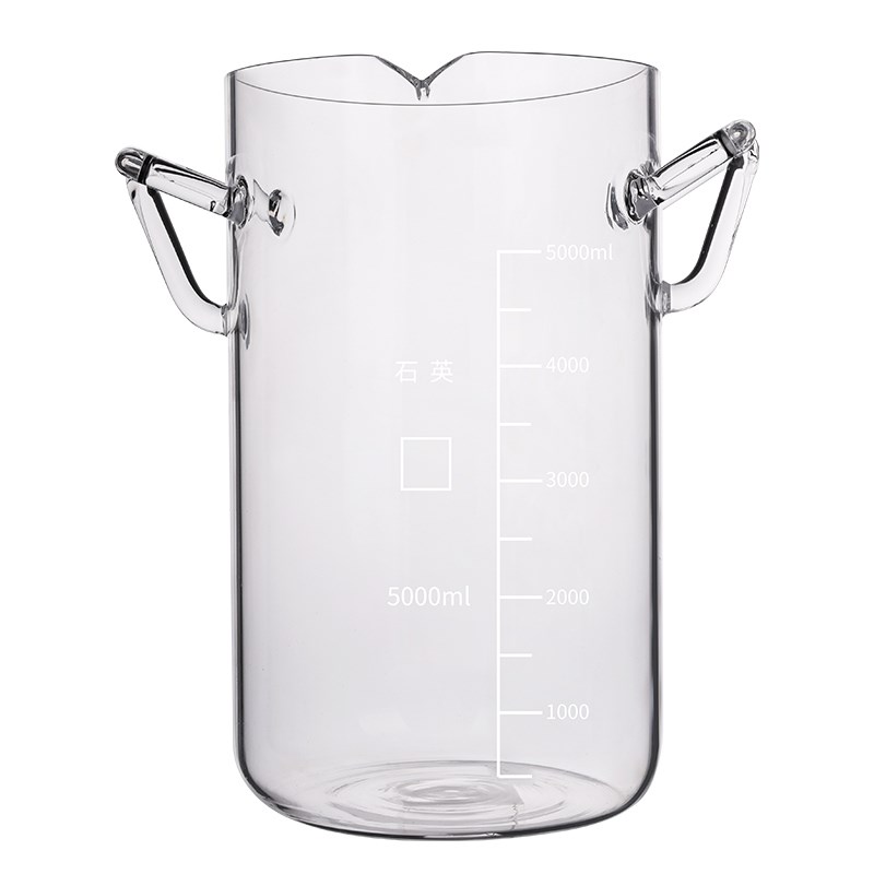 石英加厚玻璃烧杯贵金属专提炼搅拌容器1000ml-3000ml4000mYl5L10