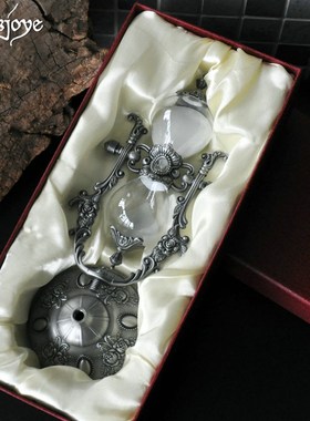 星暮金属沙漏计时器15/30分钟创意摆件家居装饰品送X男士女友礼物