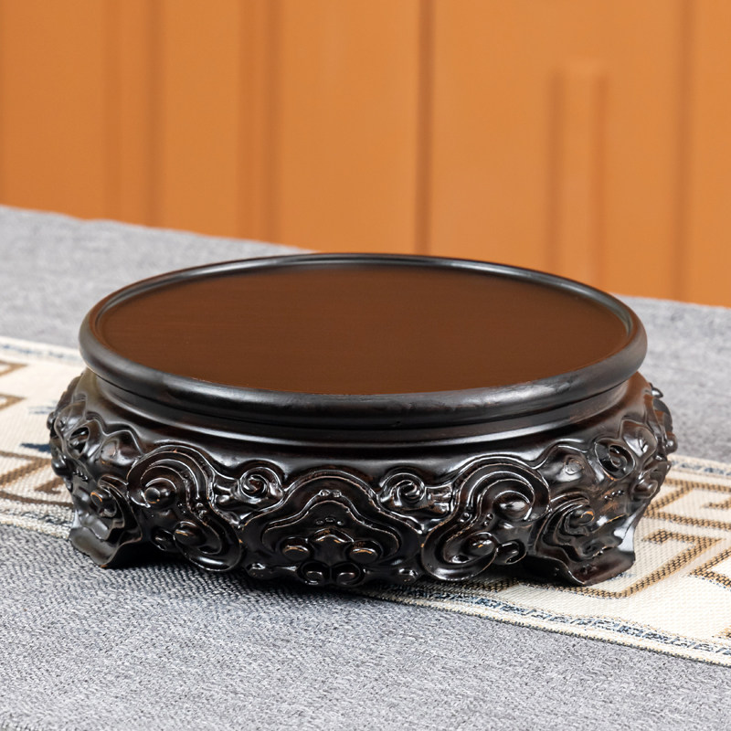 实木质圆形整木底座摆件花瓶盆景鱼缸酒坛佛像工艺品茶壶承重托架,家居饰品,木雕,淘宝优惠券,粉丝福利购,淘宝优惠卷