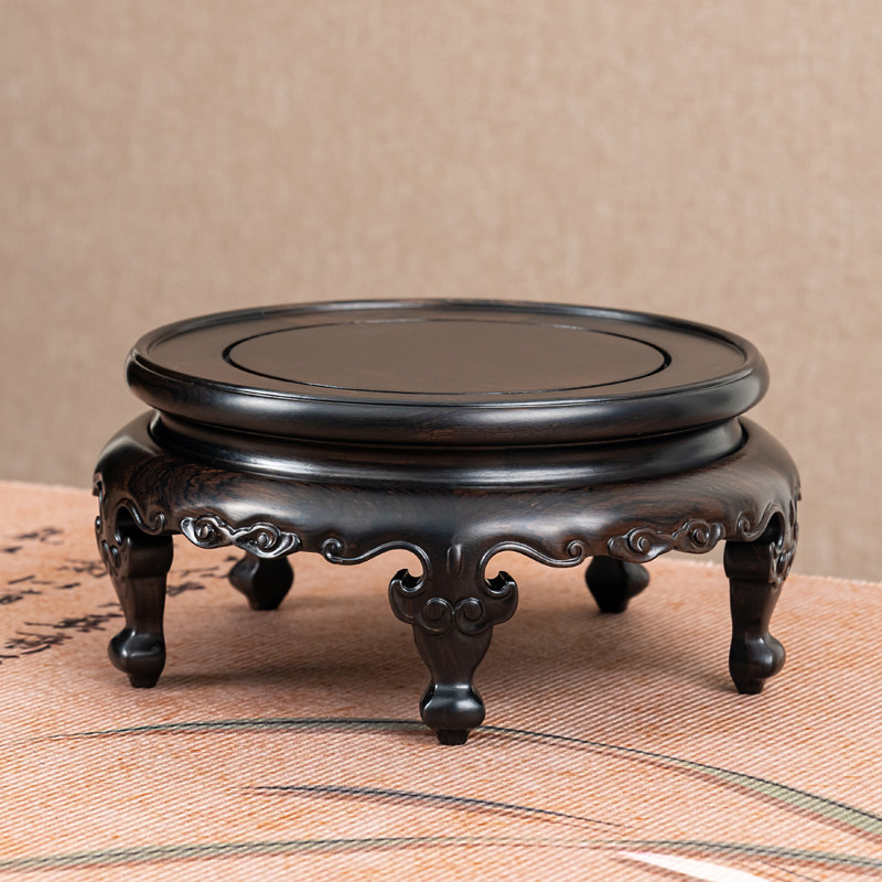 紫光檀圆形底座茶壶印章香炉原石摆件盆景盆栽实木方形展示木托架,家居饰品,木雕,淘宝优惠券,粉丝福利购,淘宝优惠卷