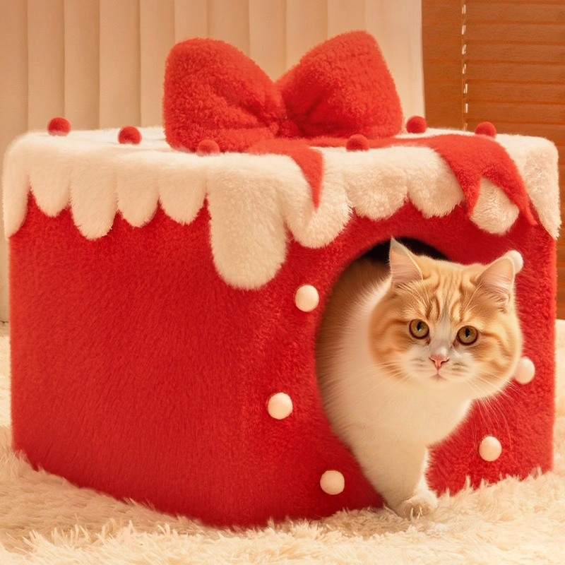 宠物礼物猫窝冬天保暖四季通用猫屋封闭式安全感猫咪睡窝小狗睡垫