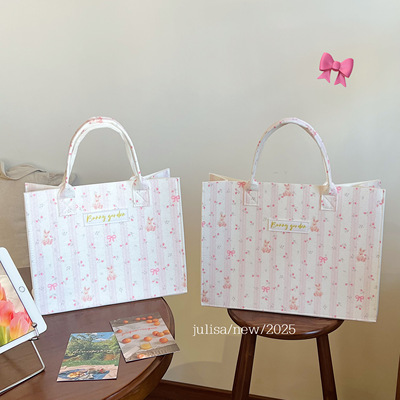 独家自制蝴蝶结兔子手提包大容量