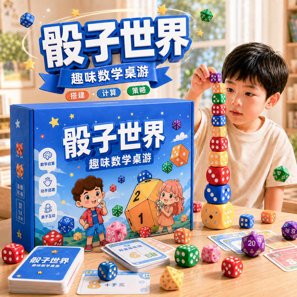 骰子的世界儿童益智亲子对战桌游图片