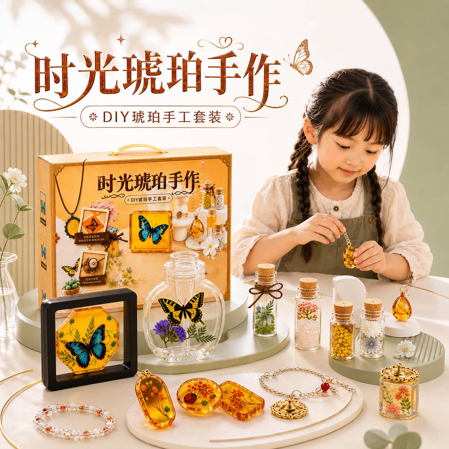 科学实验套装小学生儿童手工diy材料昆虫琥珀标本男女孩生日礼物