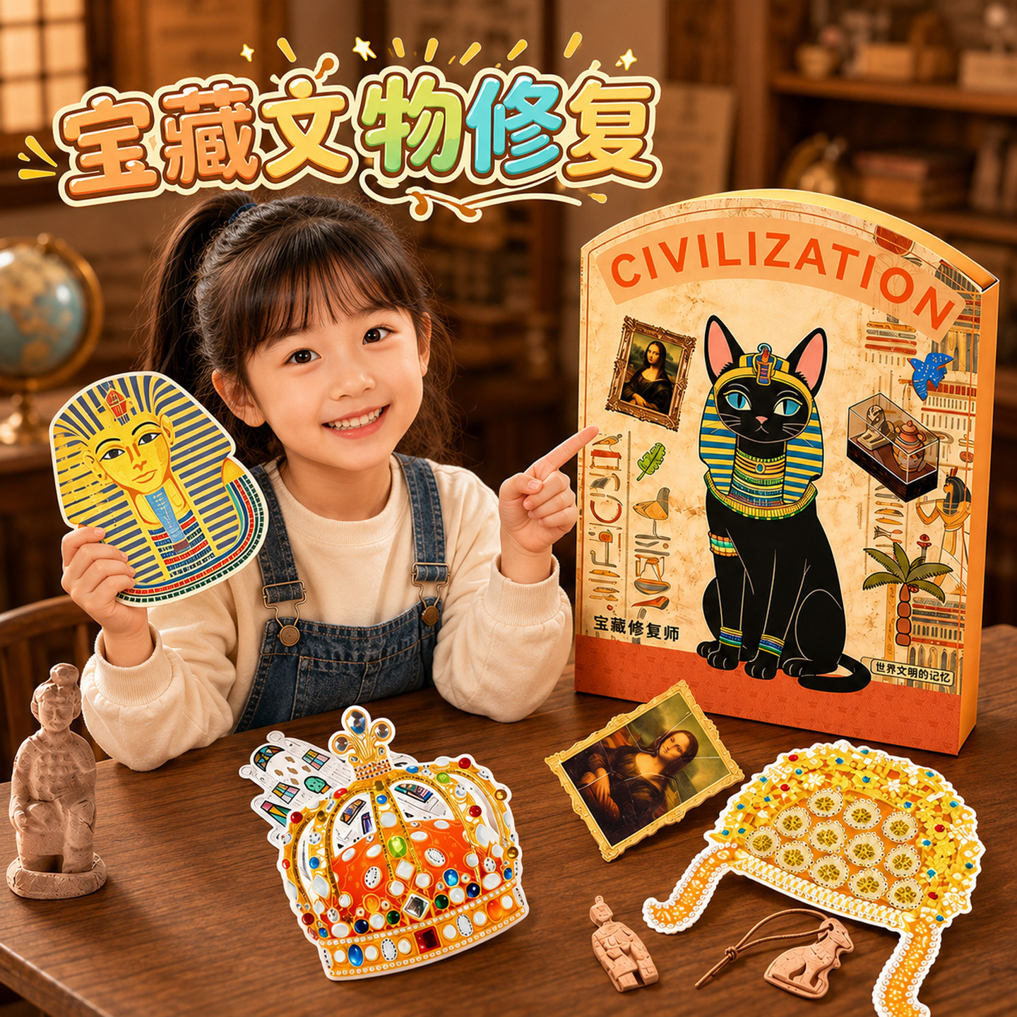 世界宝藏修复师女孩儿童手工DIY文物修复古董碎片安静书生日礼物
